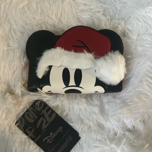 🌲Loungefly Disney Mickey Mouse Christmas Santa Wallet & Backpack🌲 - Picture 4 of 12